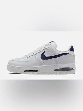NWT Men’s Nike  Navy and White Leather Air Force 1 Low EVO HF 3630 102